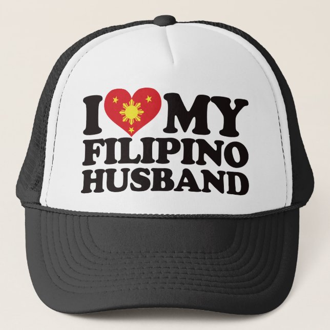 I Liebe mein philippinischer Ehemann Truckerkappe (Vorderseite)