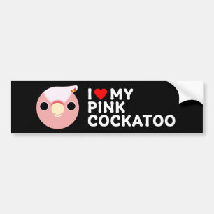 I LIEBE MEIN PINK COCKATOO AUTOAUFKLEBER