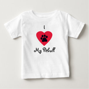 I Liebe mein Pitbull Säugling Lang-Hülse T - Shi Baby T-shirt