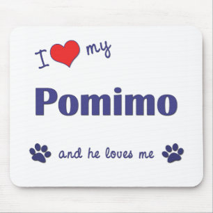 I Liebe mein Pomimo (männlicher Hund) Mousepad