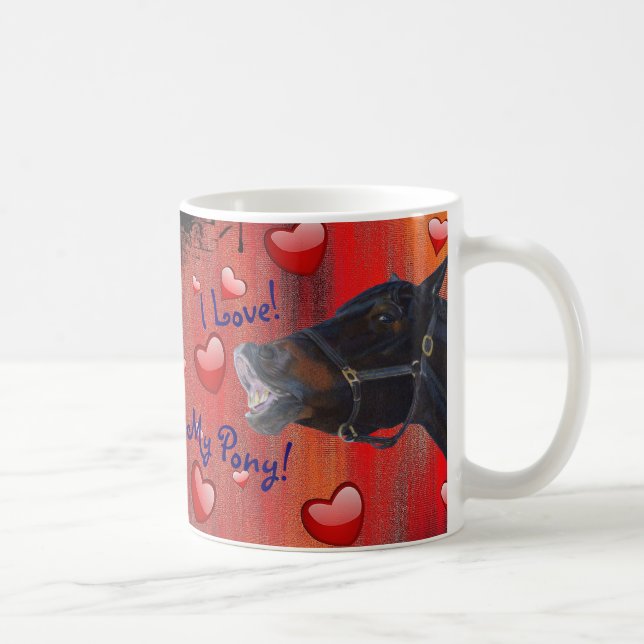 I Liebe mein Pony! Niedlicher Reiter Kaffeetasse (Rechts)