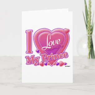 I Liebe Mein Prinz rosa/lila - Herz Feiertagskarte