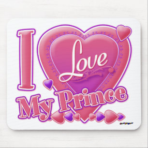 I Liebe Mein Prinz rosa/lila - Herz Mousepad