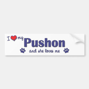 I Liebe mein Pushon (weiblicher Hund) Autoaufkleber