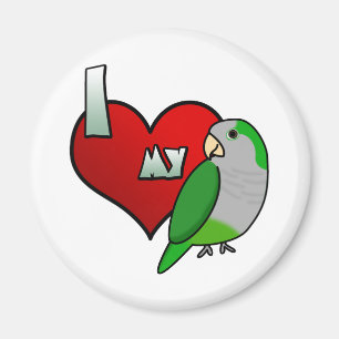 I Liebe mein Quäker-Papagei Magnet