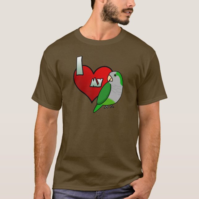 I Liebe mein QuäkerParakeet T-Shirt (Vorderseite)