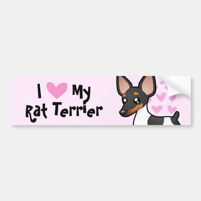 I Liebe mein Ratten-Terrier/Spielzeugfox-Terrier Autoaufkleber (Vorne)