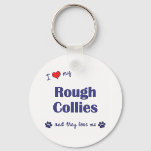 I Liebe mein raues Collies (mehrfache Hunde) Schlüsselanhänger
