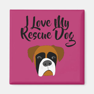 I Liebe mein Rettungs-Boxer-Magnet Magnet