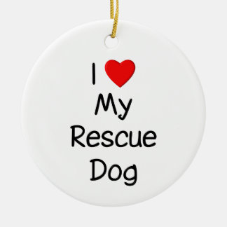 I Liebe mein Rettungs-Hund Keramikornament