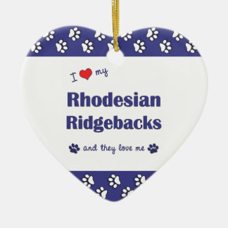 I Liebe mein Rhodesian Ridgebacks (mehrfache Keramikornament