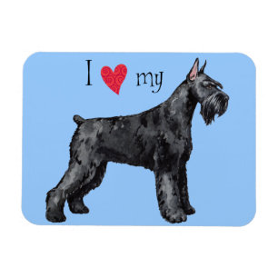 I Liebe mein riesiger Schnauzer Magnet
