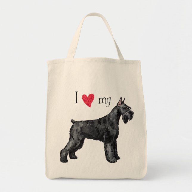 I Liebe mein riesiger Schnauzer Tragetasche (Vorne)