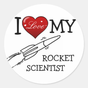 I Liebe mein Rocket-Wissenschaftler Runder Aufkleber