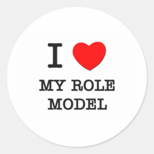 I Liebe mein Rollen-Modell Runder Aufkleber