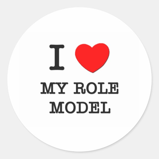 I Liebe mein Rollen-Modell Runder Aufkleber (Vorderseite)