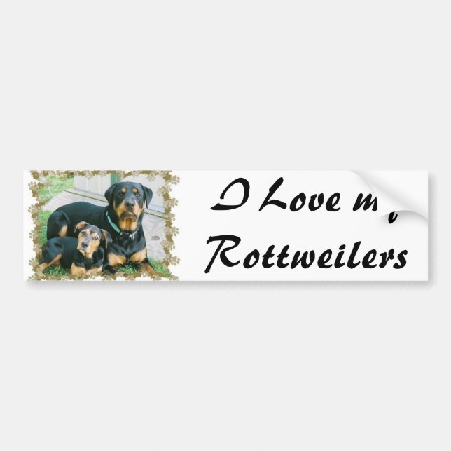 I Liebe mein Rottweilers Autoaufkleber (Vorne)