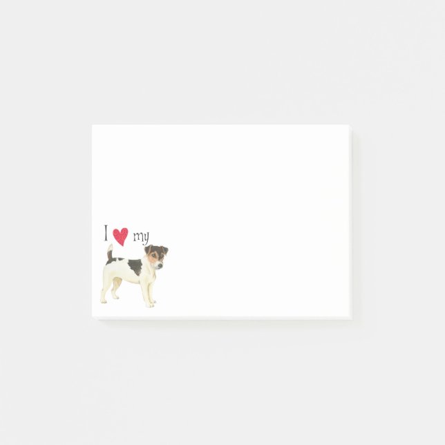I Liebe mein Russell-Terrier Post-it Klebezettel (Vorderseite)