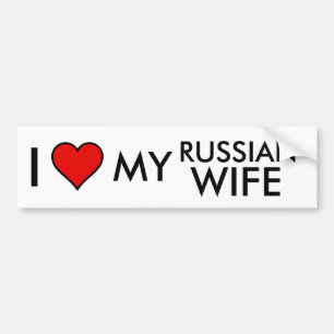 I Liebe mein russischer Ehefrau Bumber Aufkleber Autoaufkleber