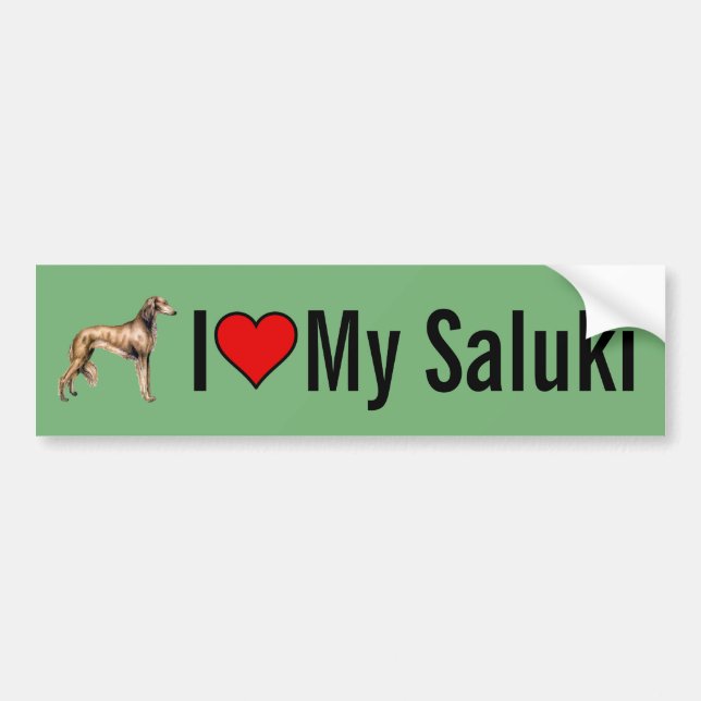 I Liebe mein Saluki HundeAutoaufkleber Autoaufkleber (Vorne)