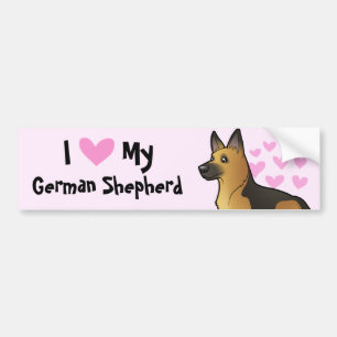 I Liebe mein Schäferhund Autoaufkleber
