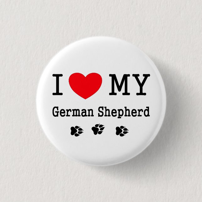 I Liebe mein Schäferhund Button (Vorderseite)