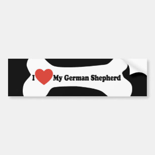 I Liebe mein Schäferhund - Hundeknochen Autoaufkleber
