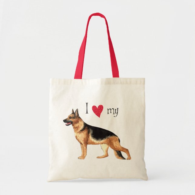 I Liebe mein Schäferhund Tragetasche (Vorne)