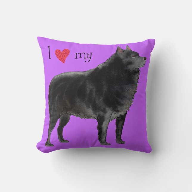 I Liebe mein Schipperke Kissen (Vorderseite)