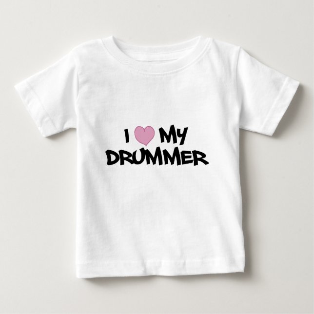 I Liebe mein Schlagzeuger Baby T-shirt (Vorderseite)