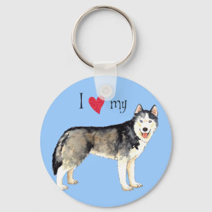 I Liebe mein Schlittenhund Schlüsselanhänger