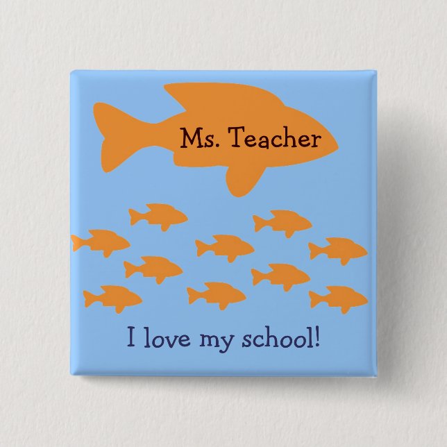 I Liebe mein Schulpersonalisierter Button (Vorderseite)