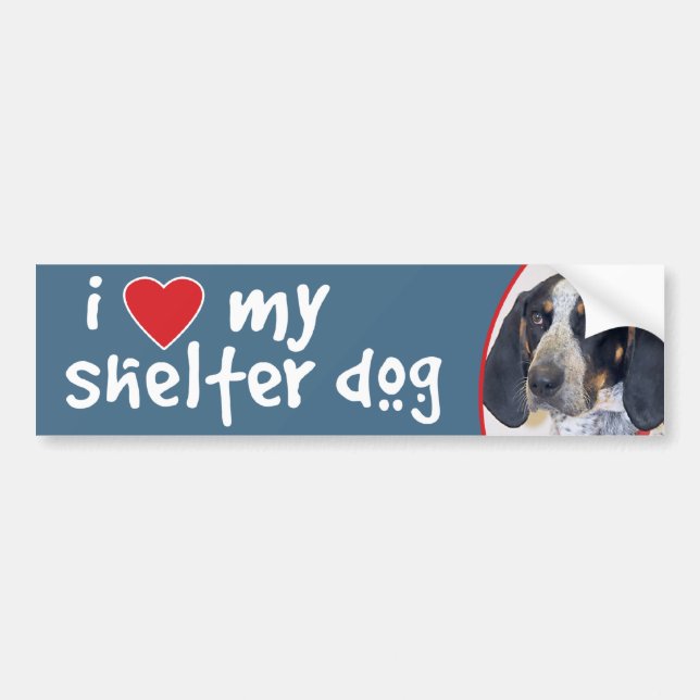I Liebe mein Schutz-HundBluetick Coonhound Autoaufkleber (Vorne)