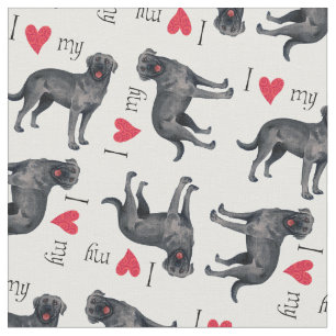 I Liebe mein schwarzer Labrador Stoff