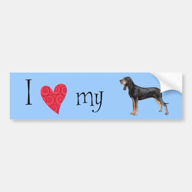 I Liebe mein Schwarzes und TANCoonhound Autoaufkleber (Vorne)