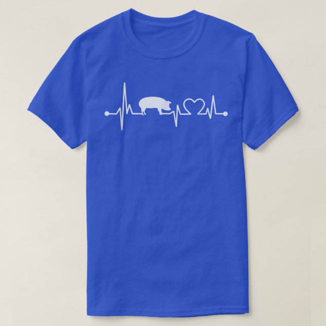 I Liebe Mein Schweinefeld Valve EKG Heartbeat Funn T-Shirt (Design vorne)