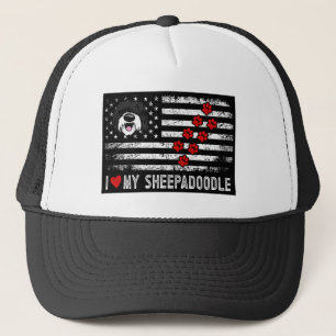 I Liebe Mein Sheepadoodle Niedlicher Hundebesitzer Truckerkappe