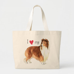 I Liebe mein Sheltie Jumbo Stoffbeutel