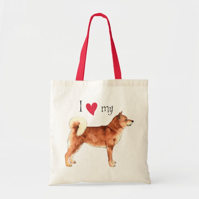 I Liebe mein Shiba Inu Tragetasche (Vorne)