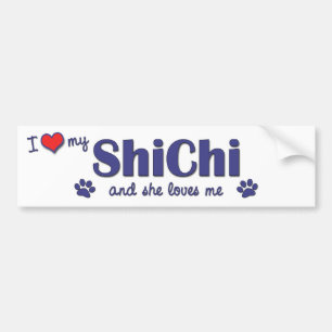 I Liebe mein ShiChi (weiblicher Hund) Autoaufkleber