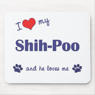 I Liebe mein Shih-Poo (männlicher Hund) Mousepad