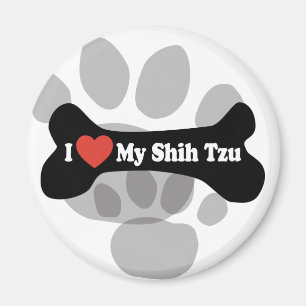 I Liebe mein Shih Tzu - Hundeknochen Magnet