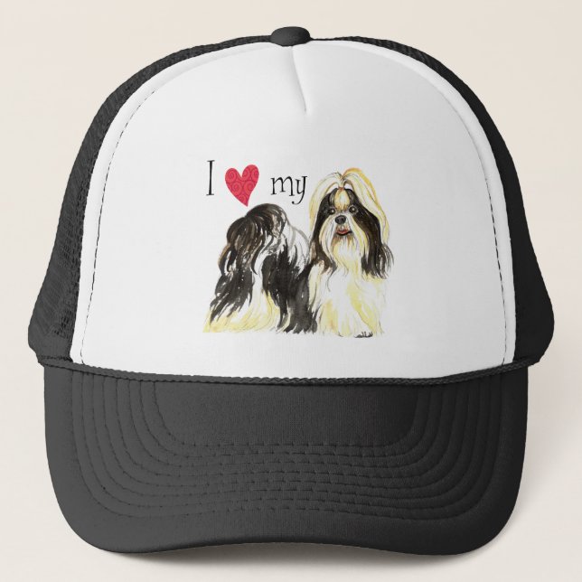 I Liebe mein Shih Tzu Truckerkappe (Vorderseite)