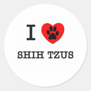 I LIEBE MEIN SHIH TZUS RUNDER AUFKLEBER