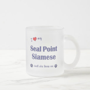 I Liebe mein Siegel-Punkt siamesisch (weibliche Mattglastasse
