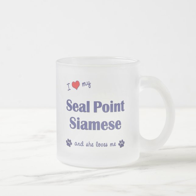 I Liebe mein Siegel-Punkt siamesisch (weibliche Mattglastasse (Rechts)
