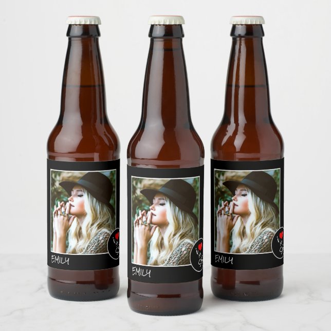 I Liebe Mein Sis Custom Foto - Personalisiert Bierflaschenetikett (Flaschen)
