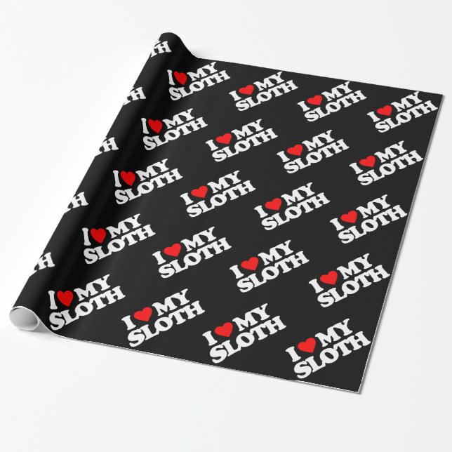 I LIEBE MEIN SLOTH GESCHENKPAPIER (Ungerollt)