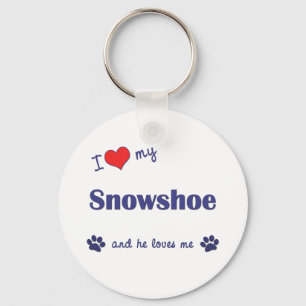 I Liebe mein Snowshoe (männliche Katze) Schlüsselanhänger