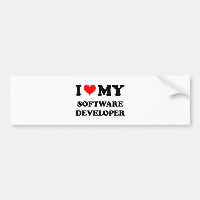 I Liebe mein Software-Entwickler Autoaufkleber (Vorne)
